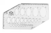 8 PC Hand Drawing Stencil Template Shape Set Square Triangle Circular Round