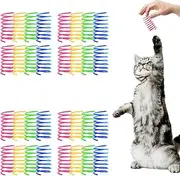 Pack of 32 cat Coil Springs for Indoor Cats, Colourful and Durable Plastic Spring coils to Attract Cats, Chewing, Hunting, Interactive Toys for Cats and Kittens