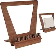 Now Playing Vinyl Record Stand - Space-Saving Elegance Minimalist Album File Folder Racks | Unique Now Playing Display Album Storage Shelves Holds | Wooden Record Holder for Files, Books