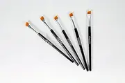 Makki 5 Slant Stiff but Flexible Brush Applicators for Eyelash Tint and Eyebrow Tint and Eyelash Perm Curl