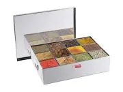 Stainless Steel Commercial Masala Dabba Spice Box,12 Compartments, Blue-Violet