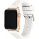 COACH Apple Watch 錶帶 38/40mm 適用 矽膠錶帶- 白色x玫瑰金(不含手錶)