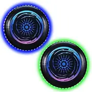 2 x Flying Disc, Luminous Flying Disc, Ultimate Competition Disc, Luminous Flying Disc with 49 LED Lights, Flying Disc for Adults and Children, Gravity Flying Disc, Disc Fun Sports, Ultimate Flying