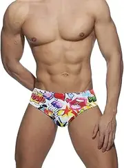 [UXH] Mens Swimsuit Briefs Padded Push-Up Swimwear Carton Sexy Fashion Swimming Bikini Board Beach Surfing Swim