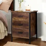 [ALFORDSON] Bedside Table Wooden Oak Night Stand Timeless Sofa Side Storage Cabinet Organiser 3-Drawer Side End Table with Metal Frame in Living Room Bedroom Hallway