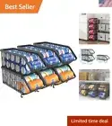 6 Pack Stackable Soda Can Organizer for Refrigerator, Can Holder Dispenser, C...