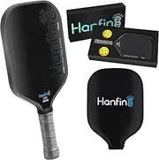 Pickleball Paddles with 16MM Polypropylene Honeycomb Core, Carbon Fiber Surface Forceful Spin and Precise Control, Pickleball Racket with Cushion Comfort Grip