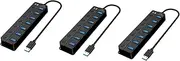 OSALADI 3pcs Seven Port Expander USB Port Expander USB Splitter 7 Port USB Hub Multiple USB Port Hub USB Multi USB Port USB Adapter for Laptop USB Multiple Port USB Ports USB Expander Abs
