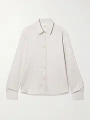 [KHAITE] KHAITE - Argo Striped Silk Shirt - Cream - x large x large Cream