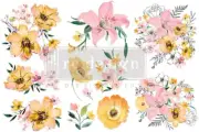 Re-Design TRANSFERS 6X12 3/PKG WTRCL, Watercolor Lush, (656058)