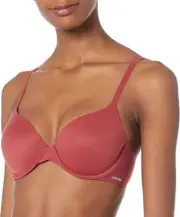 Calvin Klein Perfectly Fit Lightly Lined T-Shirt Bra Memory Touch, Red Carpet,
