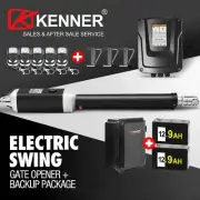 KENNER KNL2401 Heavy Duty Single Swing Gate Opener Motor 5x Remote 9ah Backup