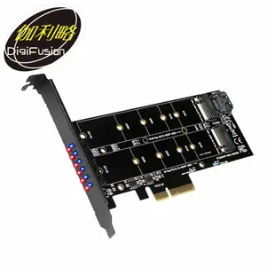 Digifusion 伽利略 PEE4X31 PCI-E 4X M.2(NVMe)1埠+(NGFF)1埠 SSD 轉接卡