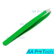 AAPRO Green-Color Professional Mini Eyebrow Tweezers Baby Tweezers Slanted Tips