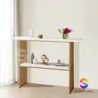 Console Table Faux Marble Sofa Side End Table Hallway Plant Stand Table Golden