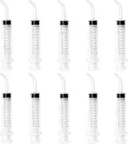 Dental Irrigation Syringe with Curved Tip,10Pcs Curved Tip Syringe Dental Syringes,Plastic Dental Irrigation Syringe with Curved Tip,Irrigation Syringe Oral Irrigator Curved Syringe Injection Syringe