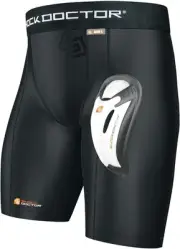 Shock Doctor Compression Short with Bio-Flex Protective Cup - Black