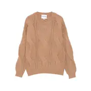 [Kujten] Kujten Cable-knit Sweater II NUMERIC BROWN