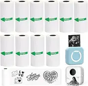 10 Rolls Thermal Sticker Paper for Mini Printer,Self-Adhesive Paper 57 * 25mm, White HD Clear Printing Paper for Pocket Inkless Portable Bluetooth Photo Printer to Print Note,Study,DIY