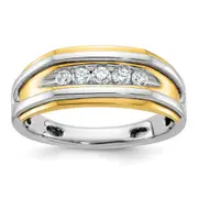 14k Two-tone Gold Men's 1/4 carat Diamond Complete Ring
