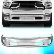 For 2014-2023 Ram 1500 Front Bumper Face Bar w/ Sensor & Fog Light Holes Chrome