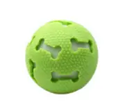 2PCS Dog Cat Ball Toys Healthy Chew Toy Durable Rubber Tooth Cleaning Ball Pet Glowing Ball Vocal-Green