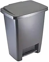 Rubbermaid Step-On Trash Can Wastebasket, Gray, 8.3 -Gallon (FG284187CYLND)
