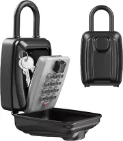 AMIR Key Lock Box Extra Large, Push Button Combination Lock, Outdoor Wall Mounte