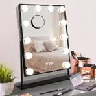 Black Vanity Mirror Makeup Mirror with Lights 12 Dimmable LED Bulbs Lighted Make