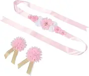 GREENADSCAPE 1 Set Pregnancy Belt for Mom Soft Maternity Sash with Floral Design Comfortable Belly Sash for Shower and Parties Versatile Decoration for Expecting Mothers