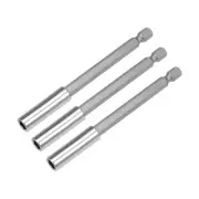 Magnetic Bit Extensions 100mm 1/4-Inch Hex Shank Quick Release Screwdriver 3 Pcs