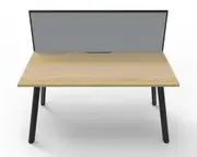 RAPIDLINE RAPID ETERNITY SINGLE SIDED WORKSTATION With Screen 1 Person W1800 x D750 x H730mm Natural Oak Top Black Frame