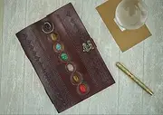 OVERDOSE Seven Stone Leather Journal - Handmade Antique Stone Journal For Men & Women Diary Sketchbook Notebook - Size 7 X 10 Inches | 17 X 25 cm | A4