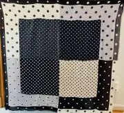 Echo 100% Silk Polka Dot Black/White Print Large Square Scarf 52X52 -$ 179
