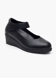 [Taking Shape] Taking Shape Orthotic Ankle Strap Court Shoe Size 40 in Black, Leather - Women's Shoes Black