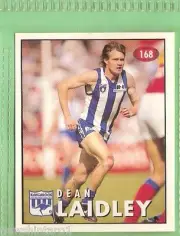 1996 AFL SELECT STICKER, #168 DEAN LAIDLEY, NORTH MELBOURNE KANGAROOS