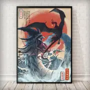 55x80cm Unframed Japanese Anime Peripheral Poster Decor Gyarados Charizard