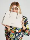 Kate Spade Knott Large Satchel Off White Pebbled Leather PXR00399 NWT Cream $398