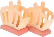 LOLIPPYY 2pcs Crown Shaped Chopsticks Storage Holders Multi Functional Kitchen Utensil Organizers Stylish Design with Two Compartments for Efficient Water Drainage for Home Decor Pink