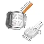 Stainless Steel Frying Basket Steamer Multifunctional Deep Frying Pan Hiking