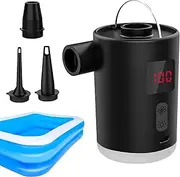 Air Pump for Mattress,Air Mattress Inflator - Rechargeable Portable Inflation Device with LED Lamp for Camping Travel, Backpacking, Guest, Kids, Outdoor Activities