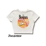 JACQVEEN TSHIRT CROP TEE TOP THE BEATLES 黃色潛艇風格 T 恤短款上衣女