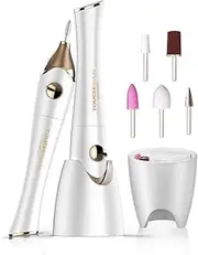 TOUCHBeauty Nail File Manicure/Pedicure Set with UV Light Dryer,Professional Acrylic Nail Tools Nail Drill Buffer Shine Fingernails Toenails Machine with 5 Attachment Golden