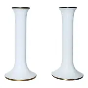 Dansk International Designs Bangladesh TJORN GOLD White Candlestick Set NEW