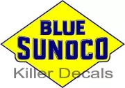 (SUNOC-4) 12" old BLUE SUNOCO GASOLINE GAS PUMP OIL TANK DECAL DX