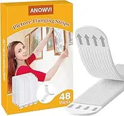 Large Picture Hanging Strips, Heavy Duty, 24-Pairs(48 Strips) Wall Sticky for Hanging 3.7" L x 0.75" W., Hanging Pictures Without Nail, Hook&Loop Strips with Adhesive