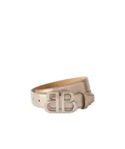 Balenciaga BB Logo Buckle Belt 85 Nude