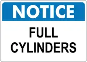 OSHA NOTICE: FULL CYLINDERS | Laminated Vinyl Decal Sticker Label