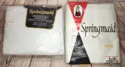 Vintage Springmaid Sheets Flat & Fitted Full Size White New Old Stock