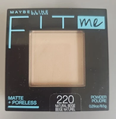 Maybelline New York Fit Me Matte Poreless Powder, 220 Natural Beige, 8.5g
